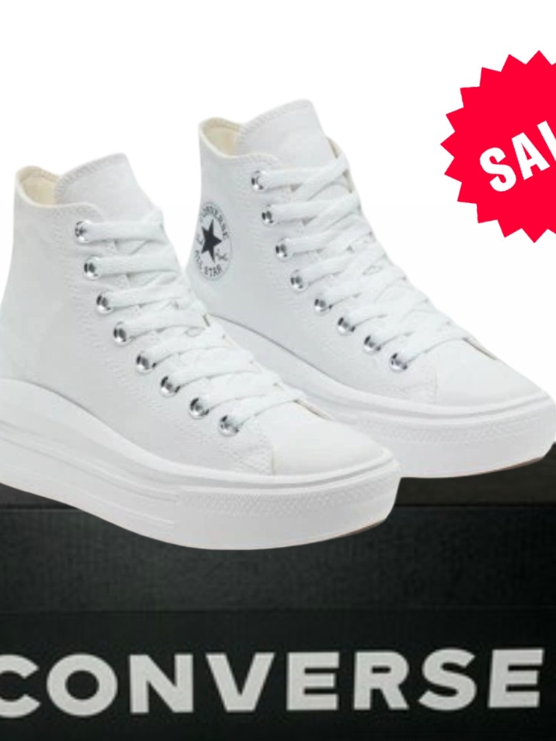 New Converse White High-Top Platform Chuck Taylor Sneakers
